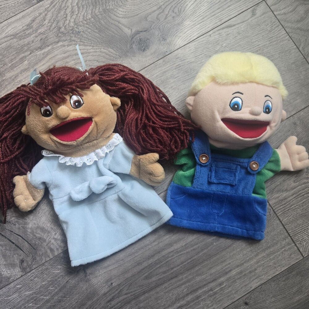 Lakeshore Learning Let's Talk! Hand Puppets - Boy & Girl Plush Storytelling Set
